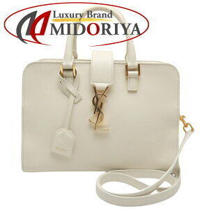 Saint Laurent Cabas Handbag Leather Ivory White